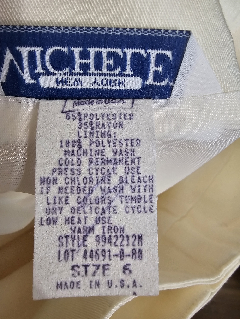 Vintage Michele New York Ivory Wrap Midi Skirt Button Detail Size 6 Timeless - Picture 4 of 4